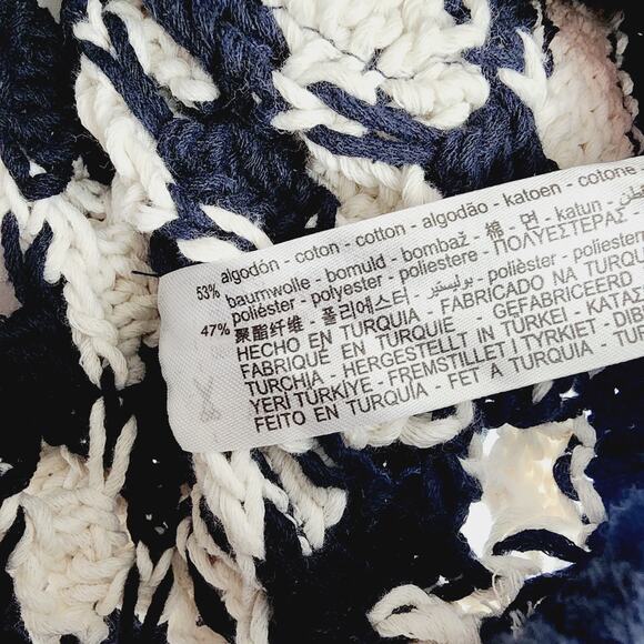 Zara Black & Cream Beige Cropped Striped Knit Sweater with Pockets Size Medium - Picture 4 of 6